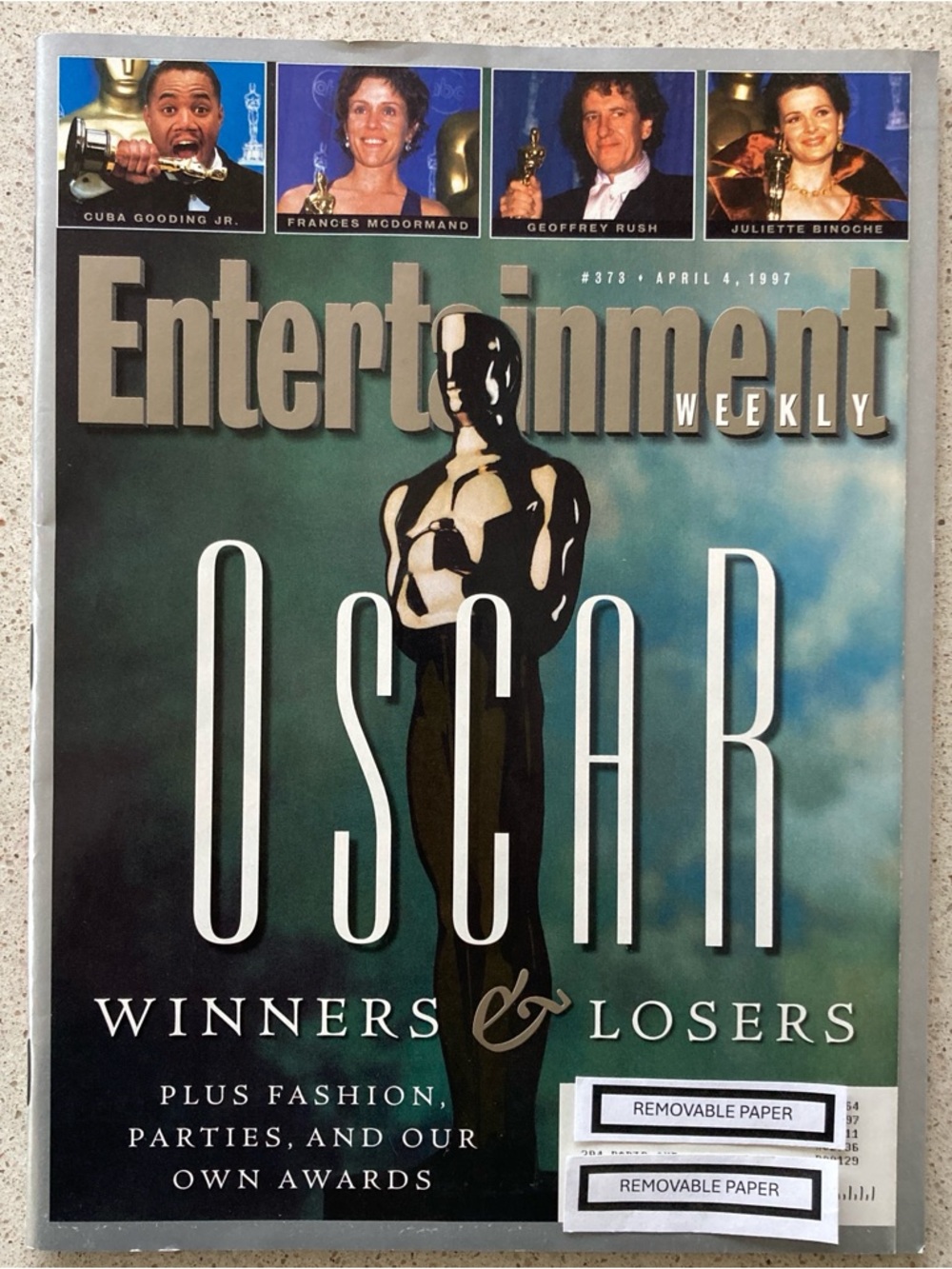Entertainment Weekly Magazine OSCAR WINNERS & LOSERS April 4 1997 Address Label